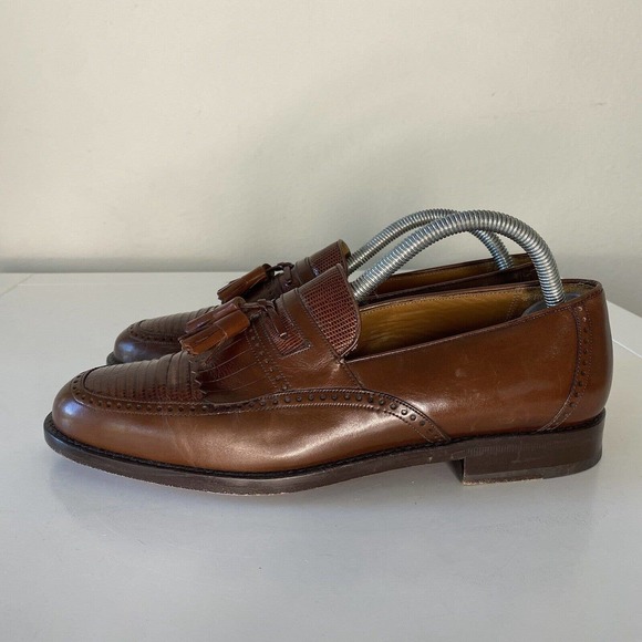 Mezlan Mens Genuine Lizard Handmade brown Kilties Tassel Shoes 8 main image 5